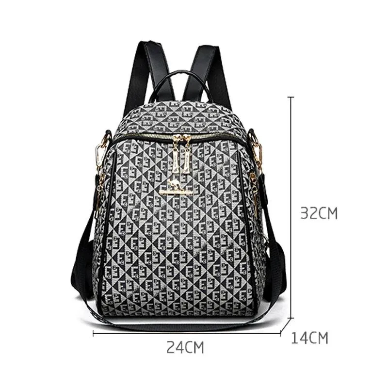 18422 - Women's Cool Backpack - Fashion Leather Shoulder Bag