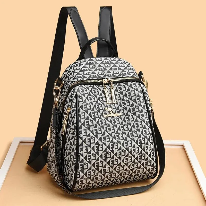 18422 - Women's Cool Backpack - Fashion Leather Shoulder Bag