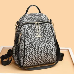 18422 - Women's Cool Backpack - Fashion Leather Shoulder Bag