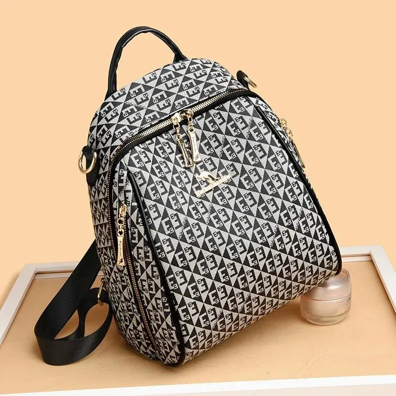 18422 - Women's Cool Backpack - Fashion Leather Shoulder Bag