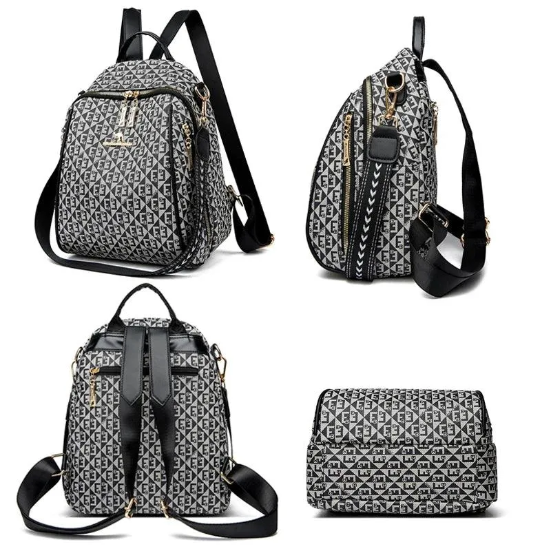 18422 - Women's Cool Backpack - Fashion Leather Shoulder Bag