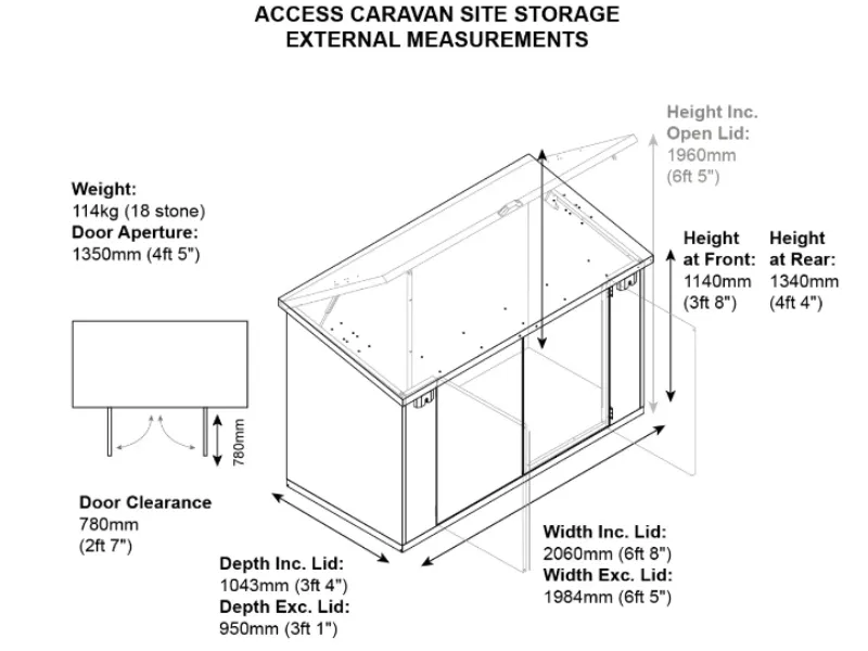 7ft x 4ft Caravan Site Storage