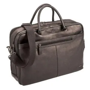 Adpel Broadway 15.6" Leather Laptop Bag | Black