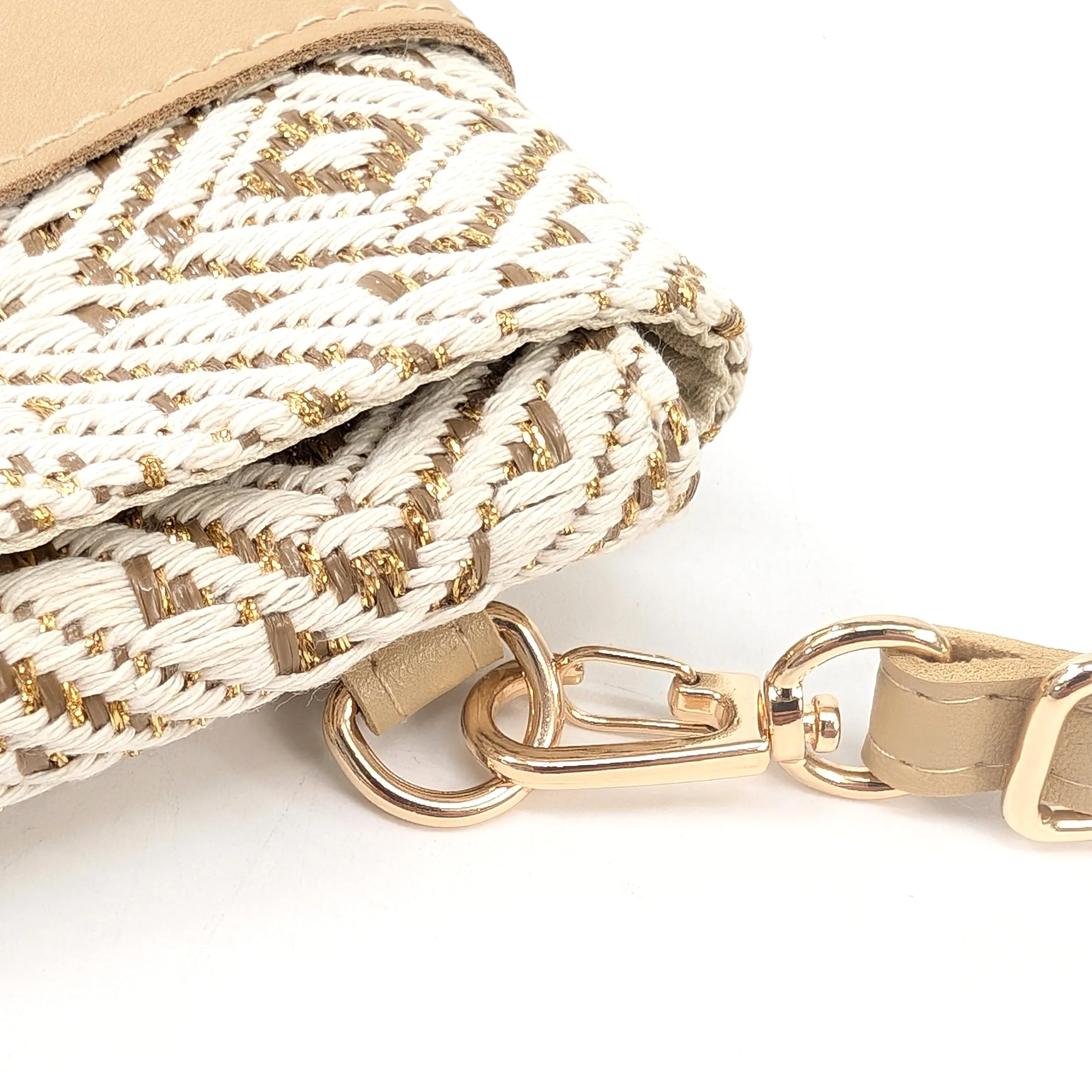 Aztec Buckle Crossbody Bag - Golden Oatmal