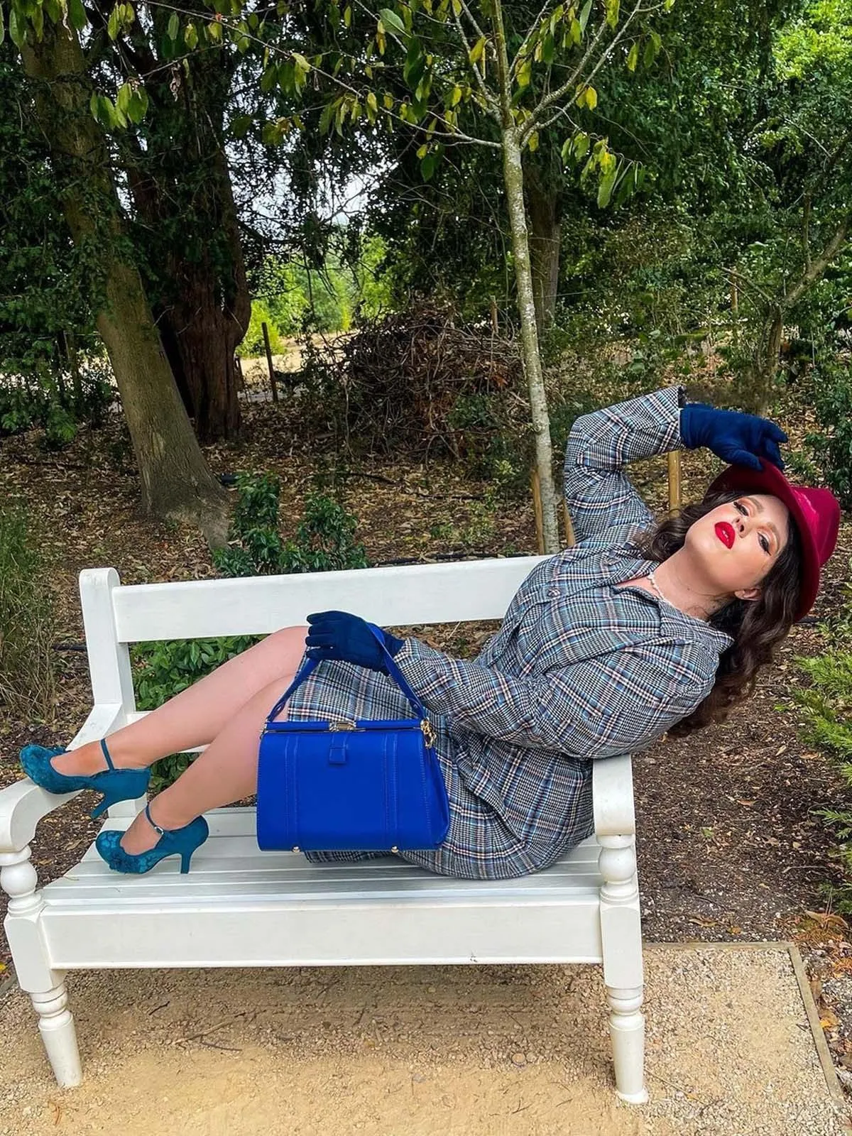 Blue Nostalgia Midcentury Style Frame Bag