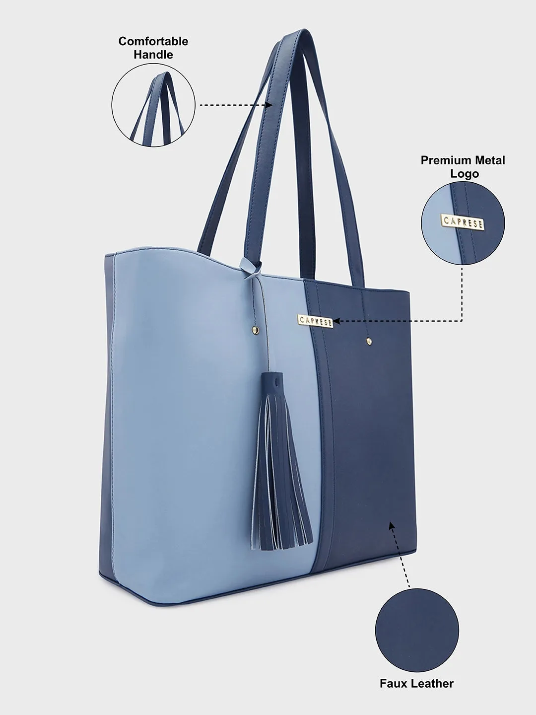 Caprese Sabreen Tote Large Blue & Navy