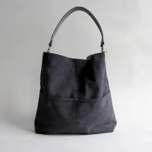 Charcoal Gray Hobo Tote Bag