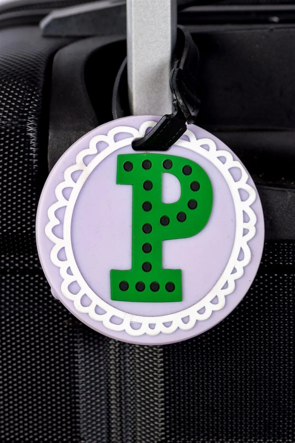 Circle Luggage Initial Letter "P" Tag