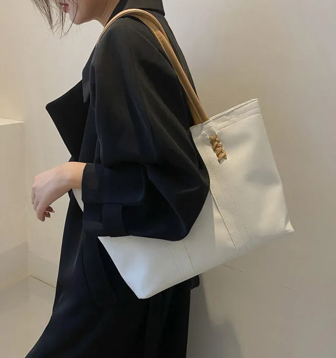 CL1075 - Trendy Simple Large Shoulder Bag