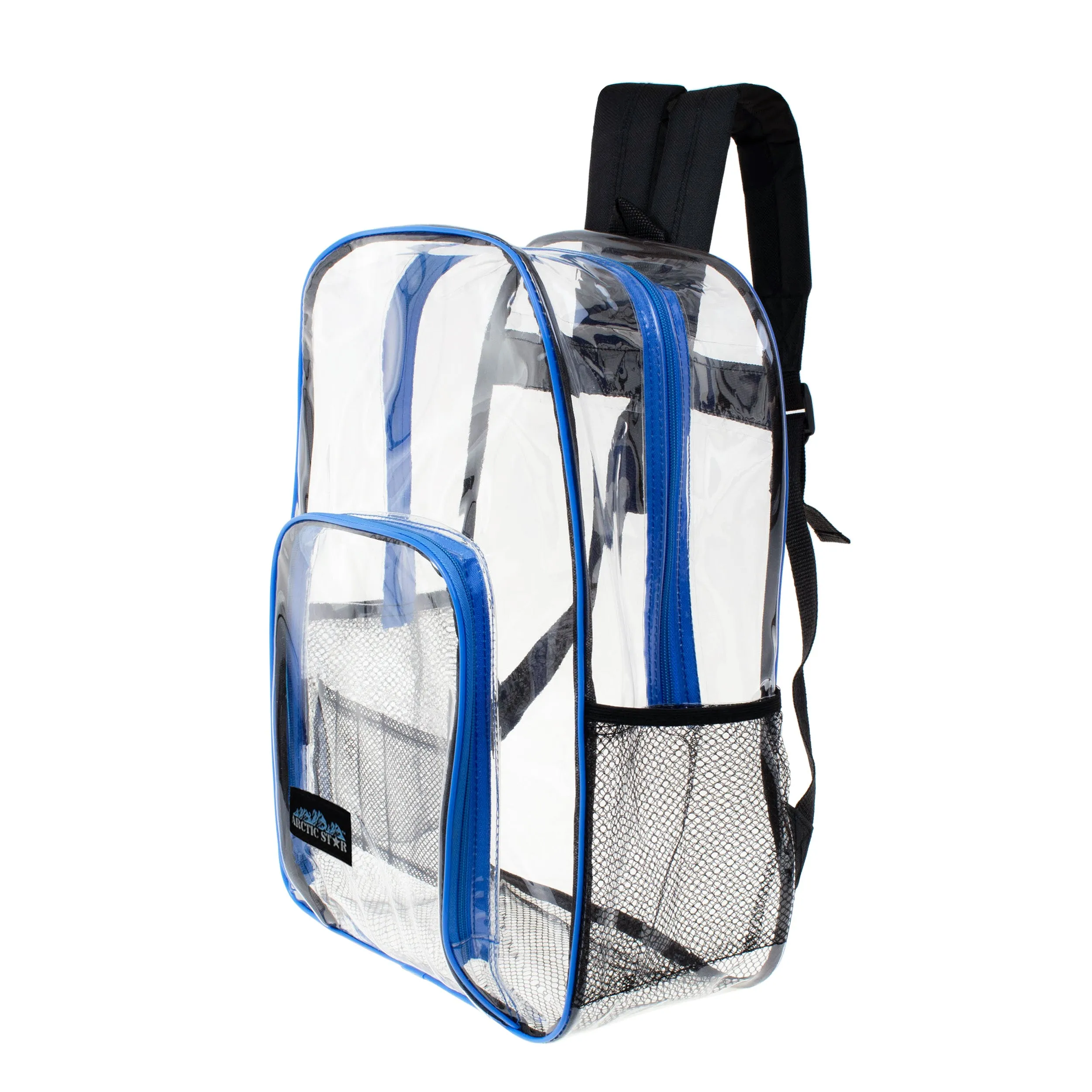 Clear Vinyl Piping Bulk 13'' Mini Backpacks - 5 Assorted Colors- Wholesale Case of 24 Bookbags