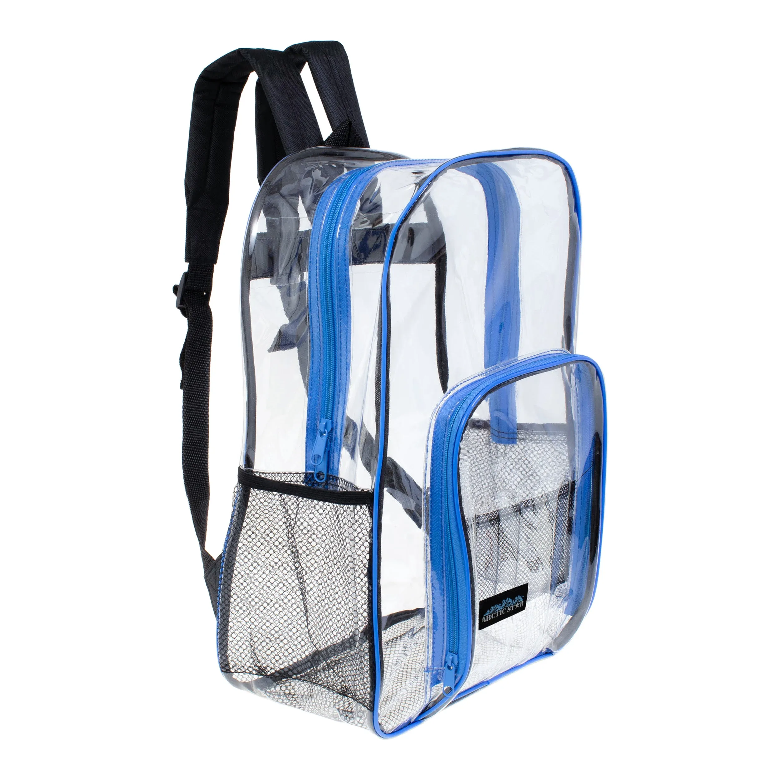 Clear Vinyl Piping Bulk 13'' Mini Backpacks - 5 Assorted Colors- Wholesale Case of 24 Bookbags