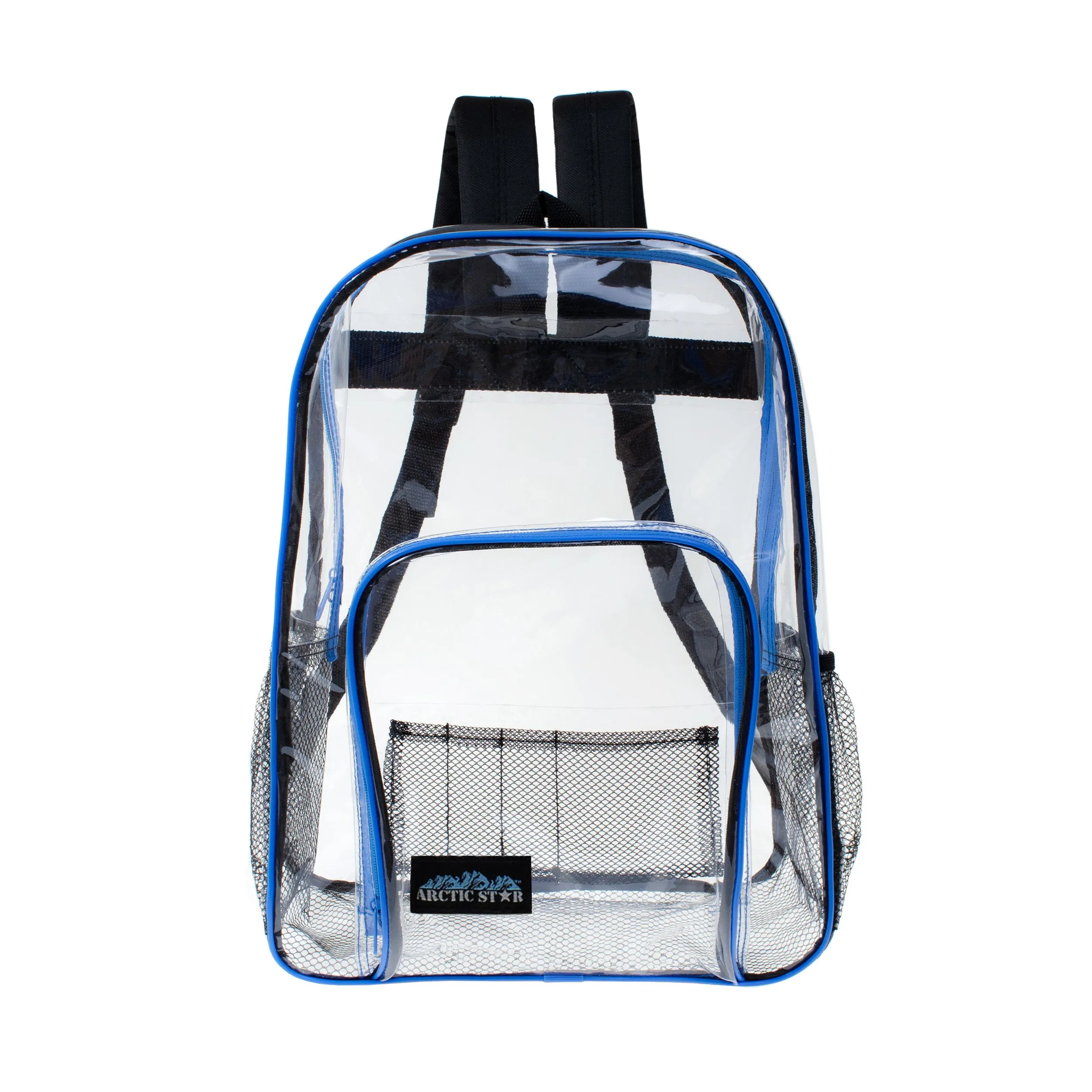 Clear Vinyl Piping Bulk 13'' Mini Backpacks - 5 Assorted Colors- Wholesale Case of 24 Bookbags