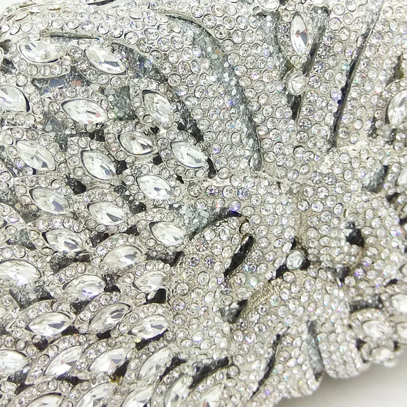 Dazzling Rhinestone Diamond Clutch Purse Evening or Wedding Bridal Purse or Your Something Blue