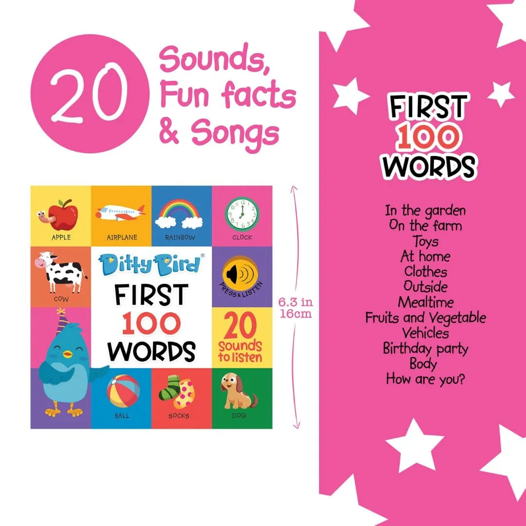 Ditty Bird First 100 Words Sound Board Book