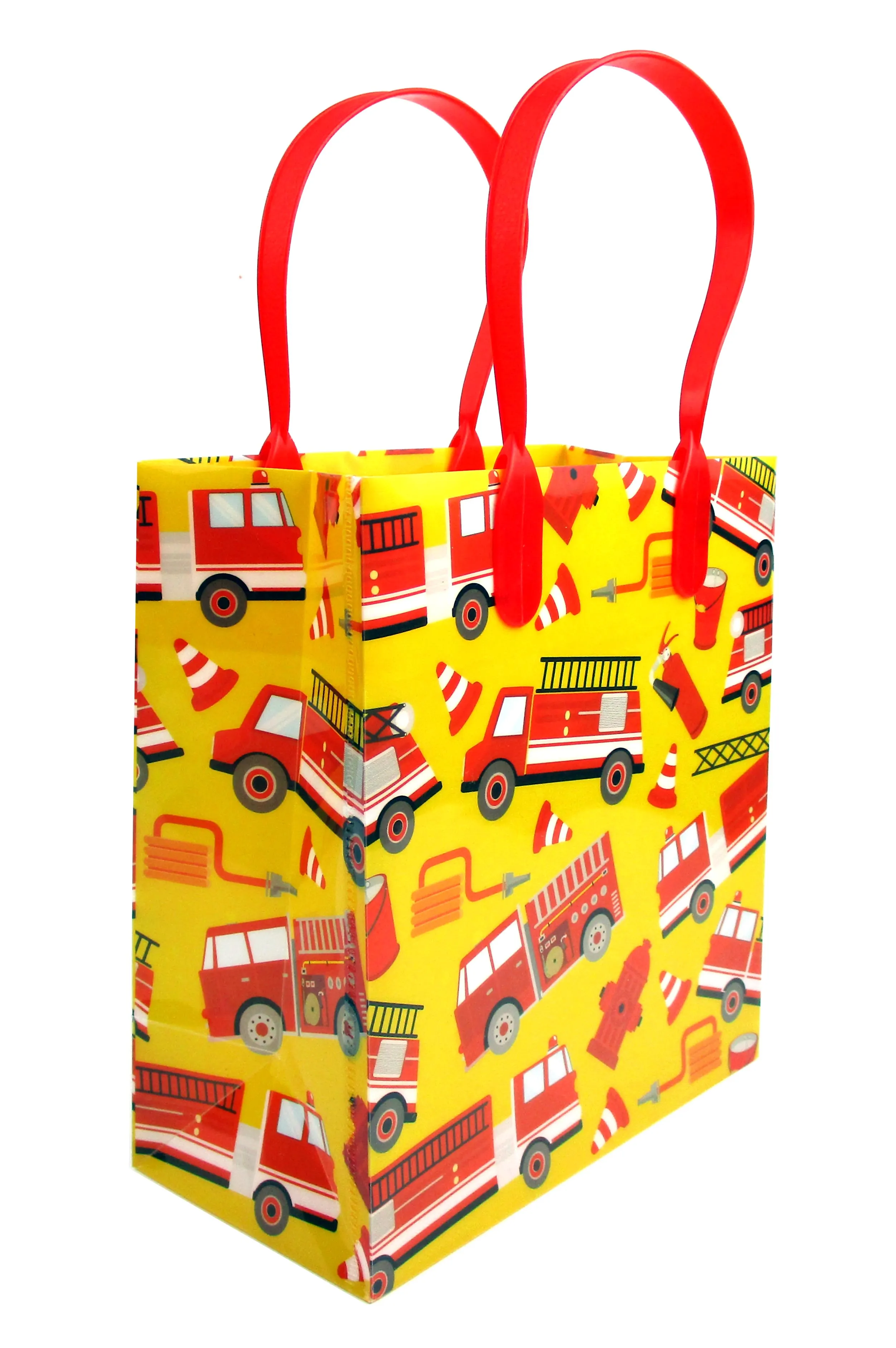 Fire Trucks Party Favor Bags Treat Bags - Set of 6 or 12