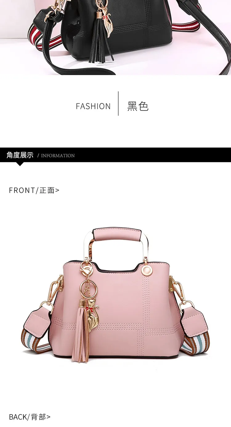 Handbags Women's 2023 Spring/Summer New Trendy Korean Style Fashion Wide Strap All-Matching Girlish Shoulder Minimalist Messenger Bag