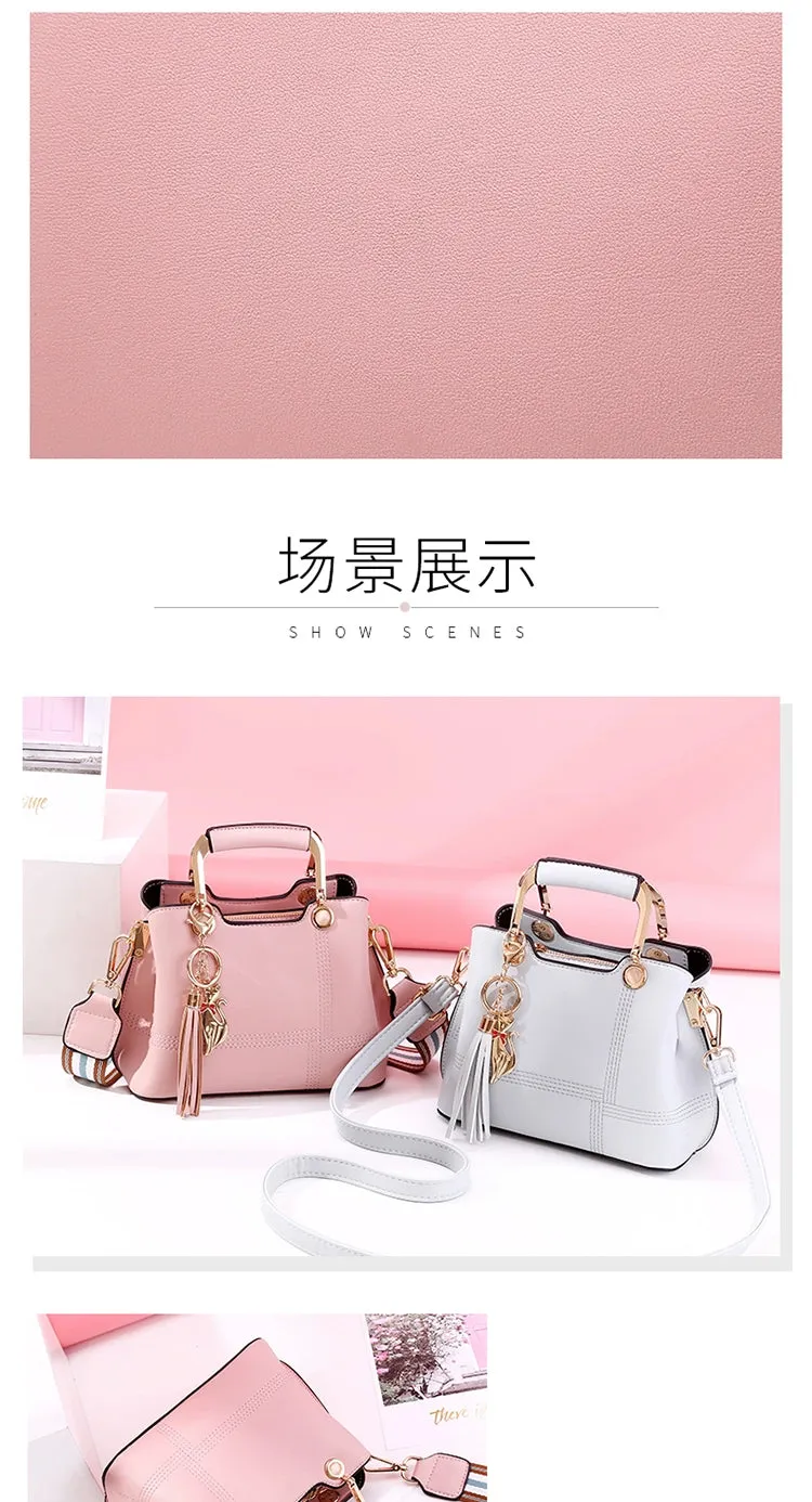 Handbags Women's 2023 Spring/Summer New Trendy Korean Style Fashion Wide Strap All-Matching Girlish Shoulder Minimalist Messenger Bag