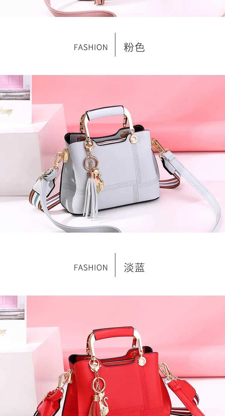 Handbags Women's 2023 Spring/Summer New Trendy Korean Style Fashion Wide Strap All-Matching Girlish Shoulder Minimalist Messenger Bag