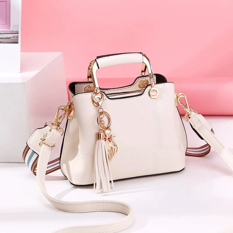 Handbags Women's 2023 Spring/Summer New Trendy Korean Style Fashion Wide Strap All-Matching Girlish Shoulder Minimalist Messenger Bag