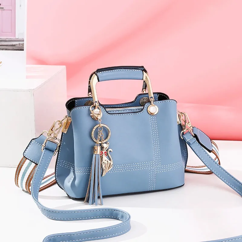 Handbags Women's 2023 Spring/Summer New Trendy Korean Style Fashion Wide Strap All-Matching Girlish Shoulder Minimalist Messenger Bag