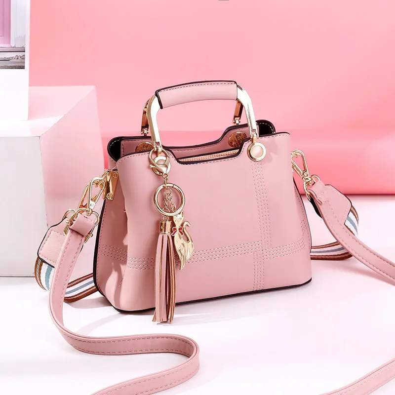 Handbags Women's 2023 Spring/Summer New Trendy Korean Style Fashion Wide Strap All-Matching Girlish Shoulder Minimalist Messenger Bag