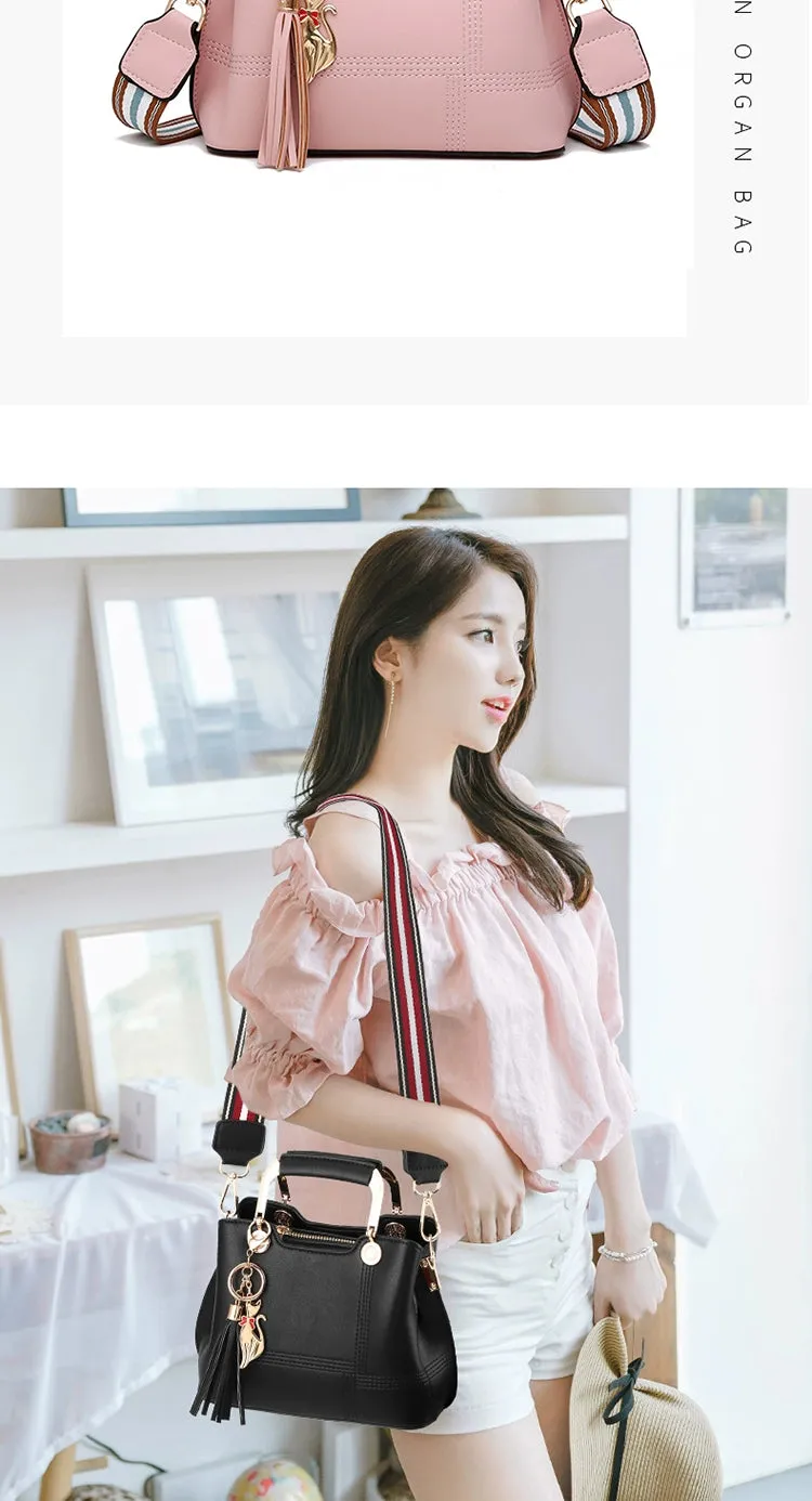 Handbags Women's 2023 Spring/Summer New Trendy Korean Style Fashion Wide Strap All-Matching Girlish Shoulder Minimalist Messenger Bag