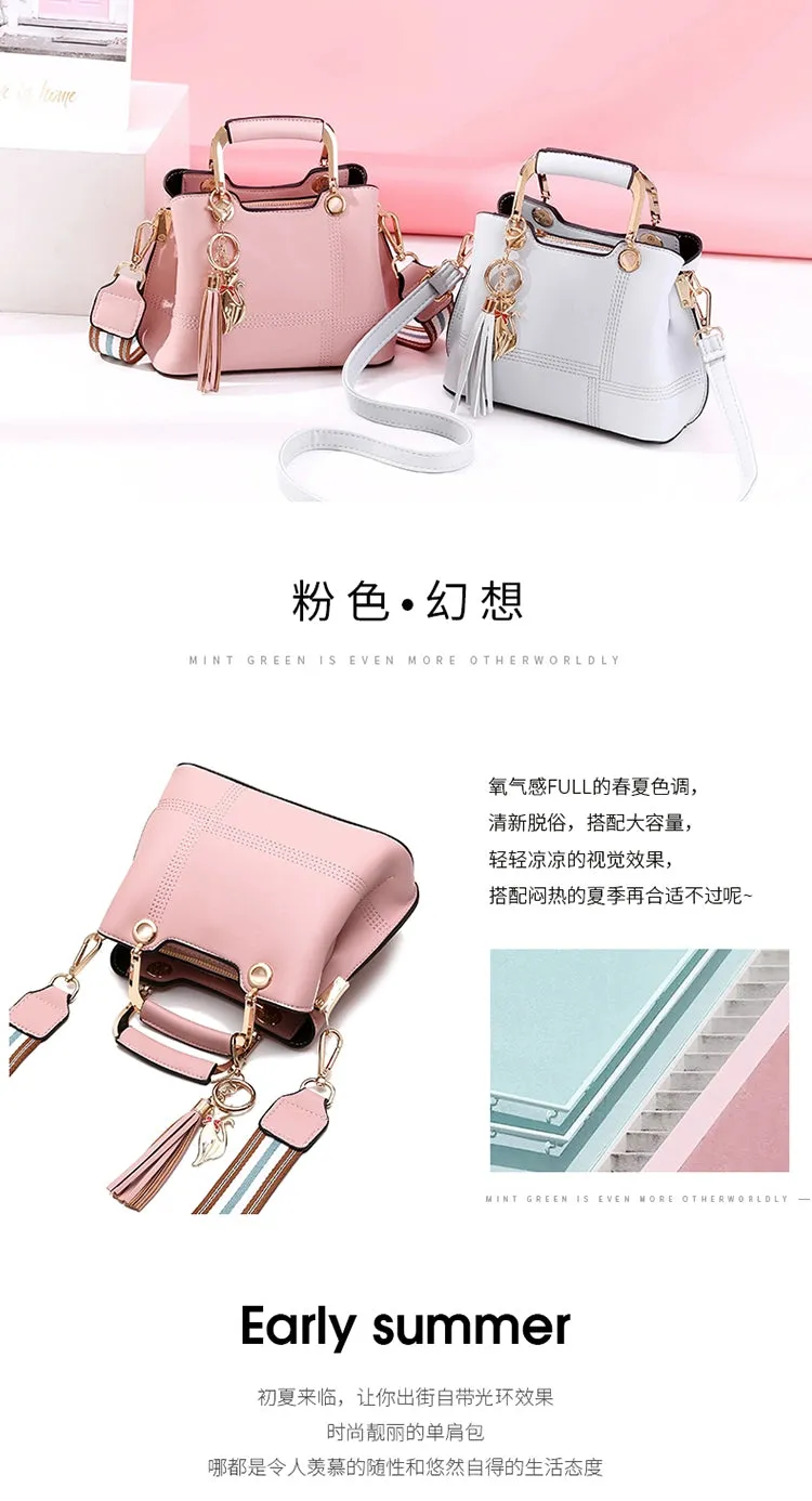 Handbags Women's 2023 Spring/Summer New Trendy Korean Style Fashion Wide Strap All-Matching Girlish Shoulder Minimalist Messenger Bag