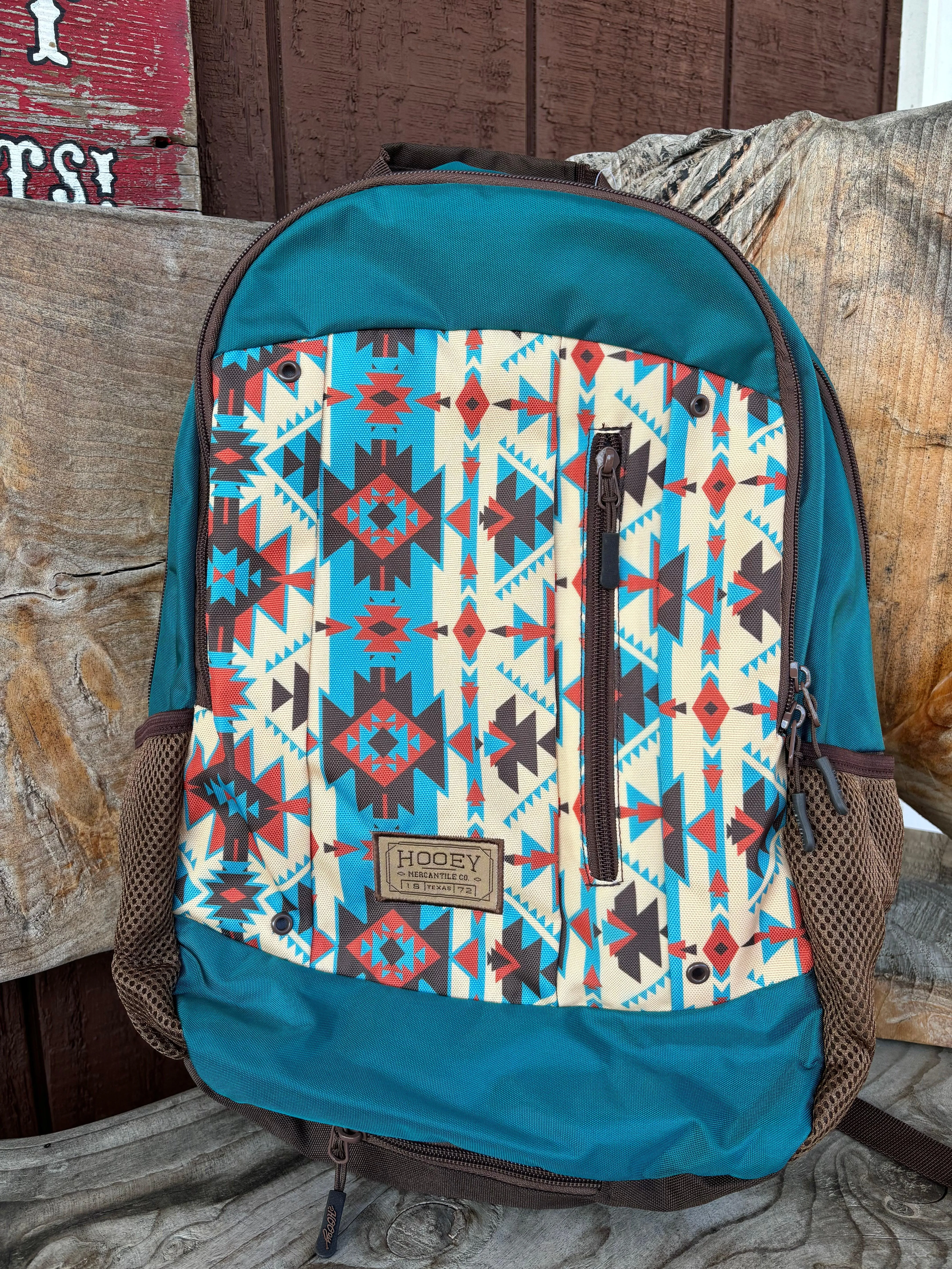 Hooey Rockstar Turquoise Southwestern Aztec Print Backpack BP062AZTQ