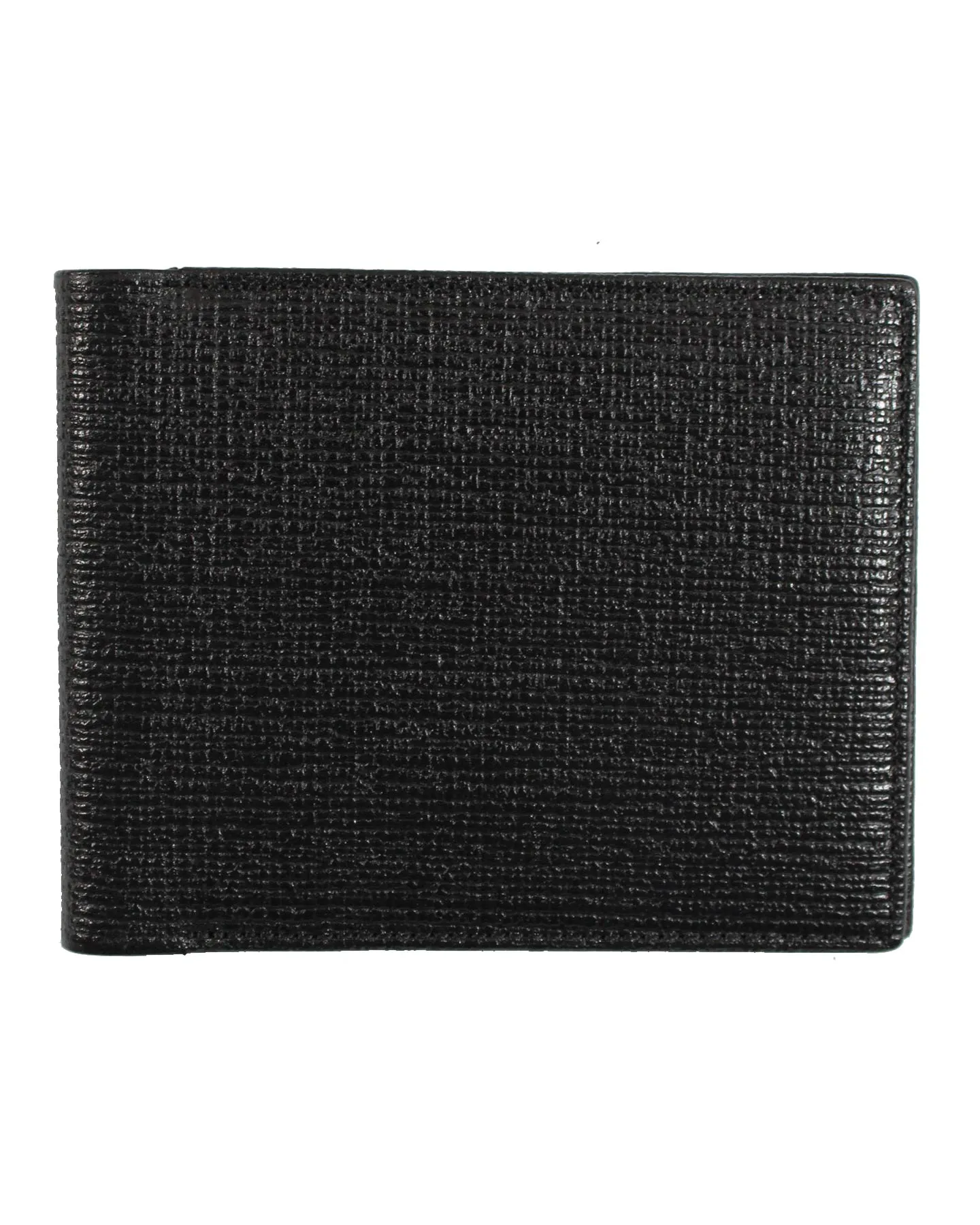 Kiton Wallet - Black Grain Leather Bifold Men Wallet SALE