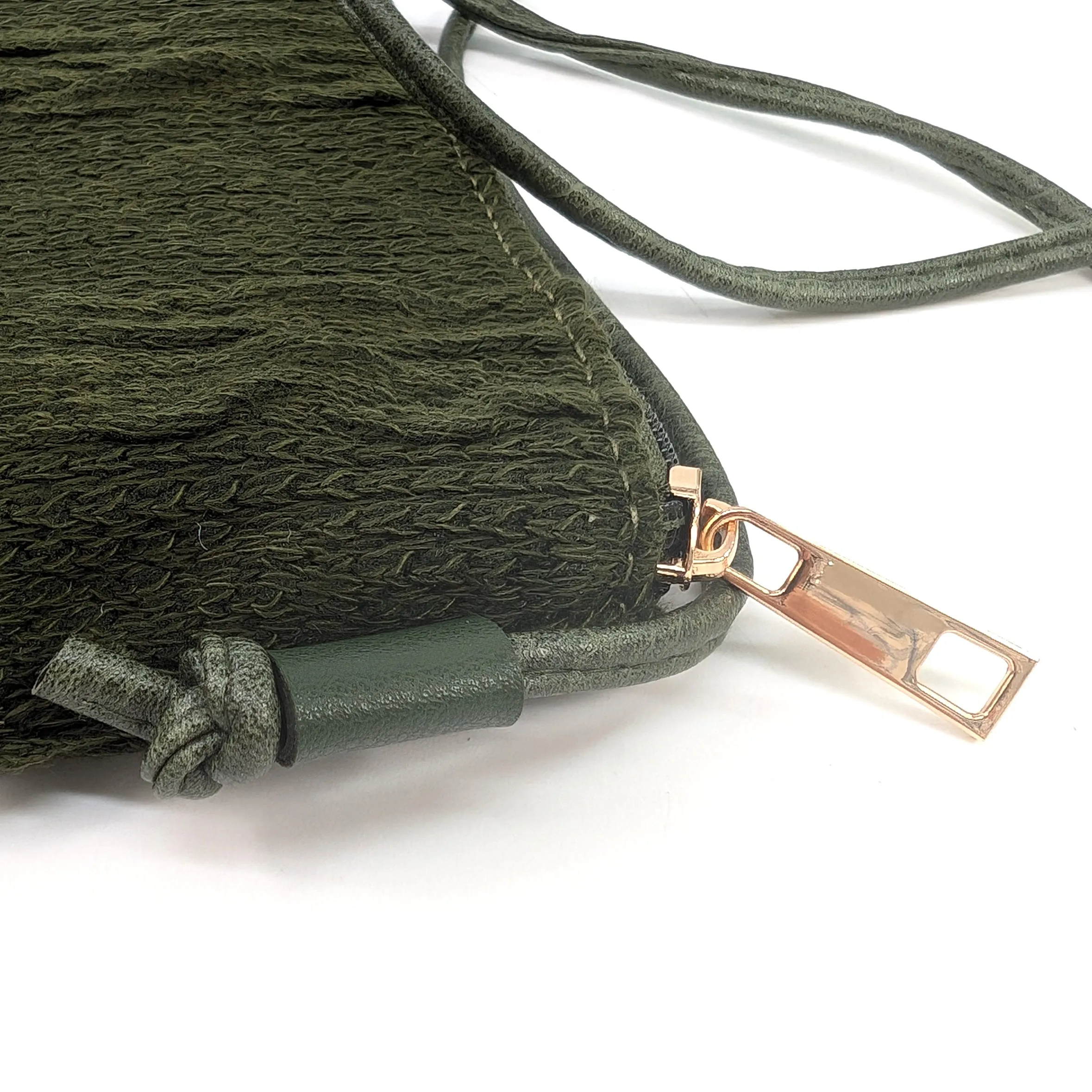 Knitted Crossbody Bag - Dark Green