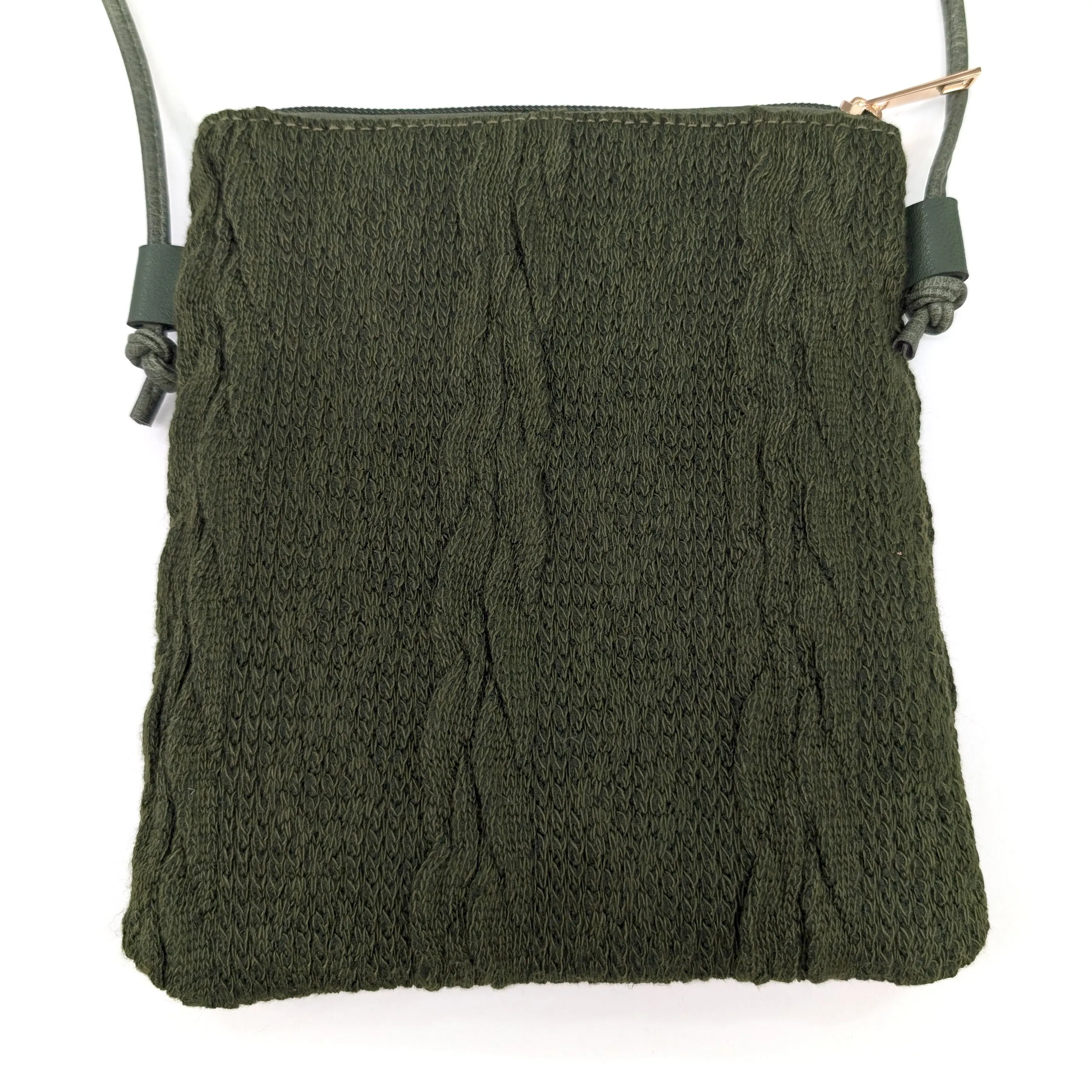 Knitted Crossbody Bag - Dark Green