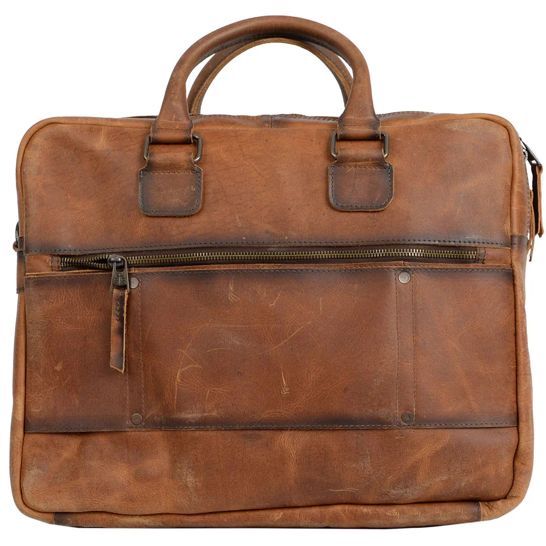 Leather Messenger Bag with Outside Pockets