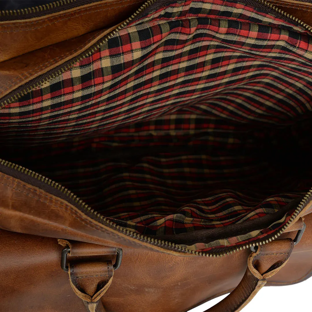 Leather Messenger Bag with Outside Pockets