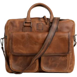 Leather Messenger Bag with Outside Pockets