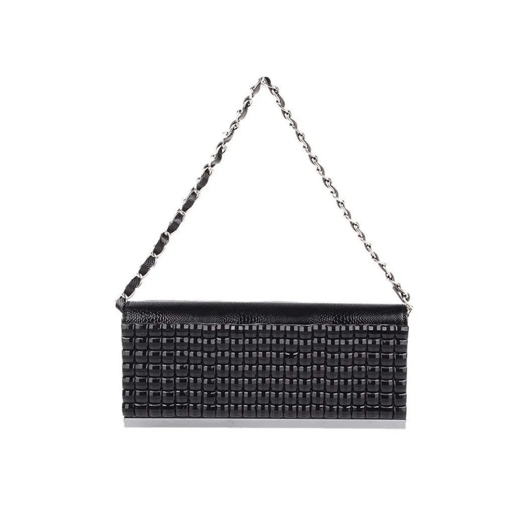 Mechaly Women's Sparkly Black Clutch Handbag