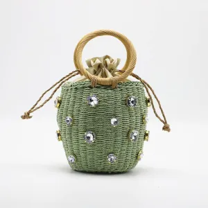 Mesmeric Diamond Straw Handbag