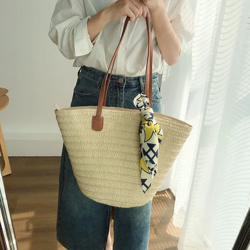 Mori Style Shoulder Bag Casual Vacation Photo Shoot Straw Bag