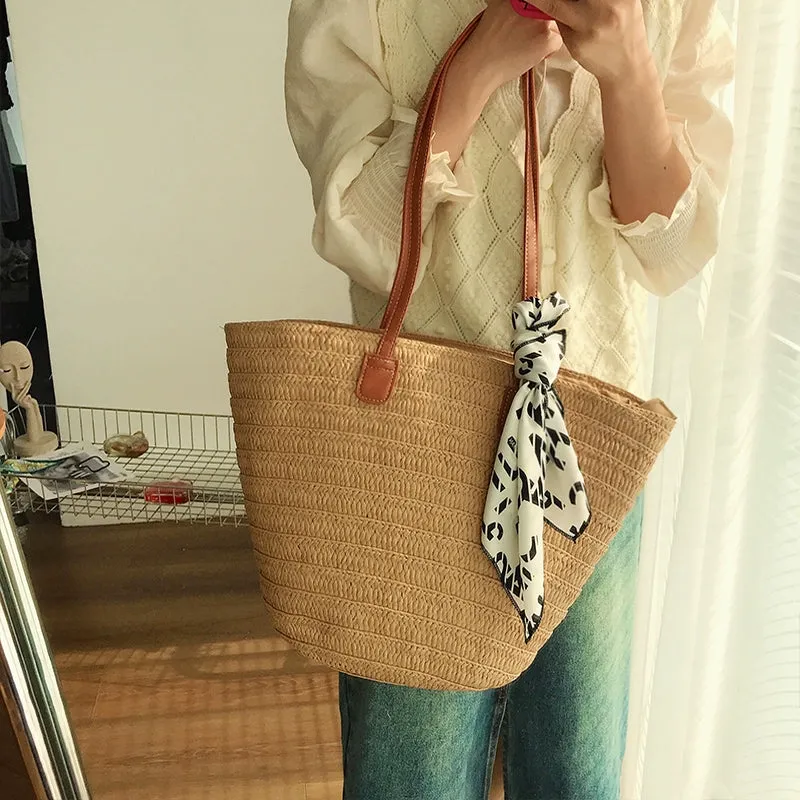 Mori Style Shoulder Bag Casual Vacation Photo Shoot Straw Bag