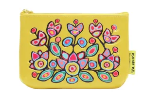 Norval Morrisseau Floral on Yellow Coin Purse