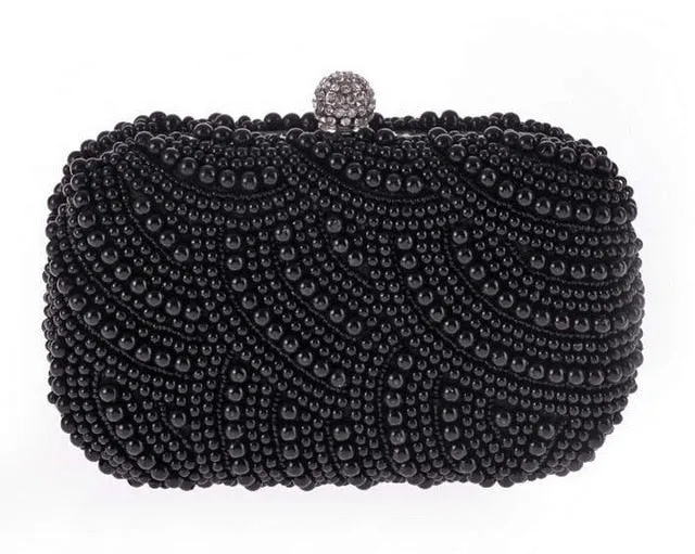 Pearl Fancy Clutch Evening Bags Purse - Wedding Gift - Bride- Special Day