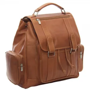 Piel Leather Double Loop Flap Over Laptop Backpack