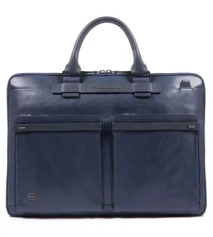 Piquadro Cube Unisex Blue Laptop Briefcase