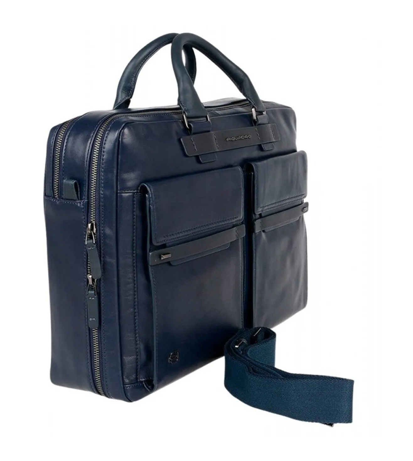 Piquadro Cube Unisex Blue Laptop Briefcase