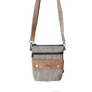 Pure Nettle Cross Body Bag with Leather Lining