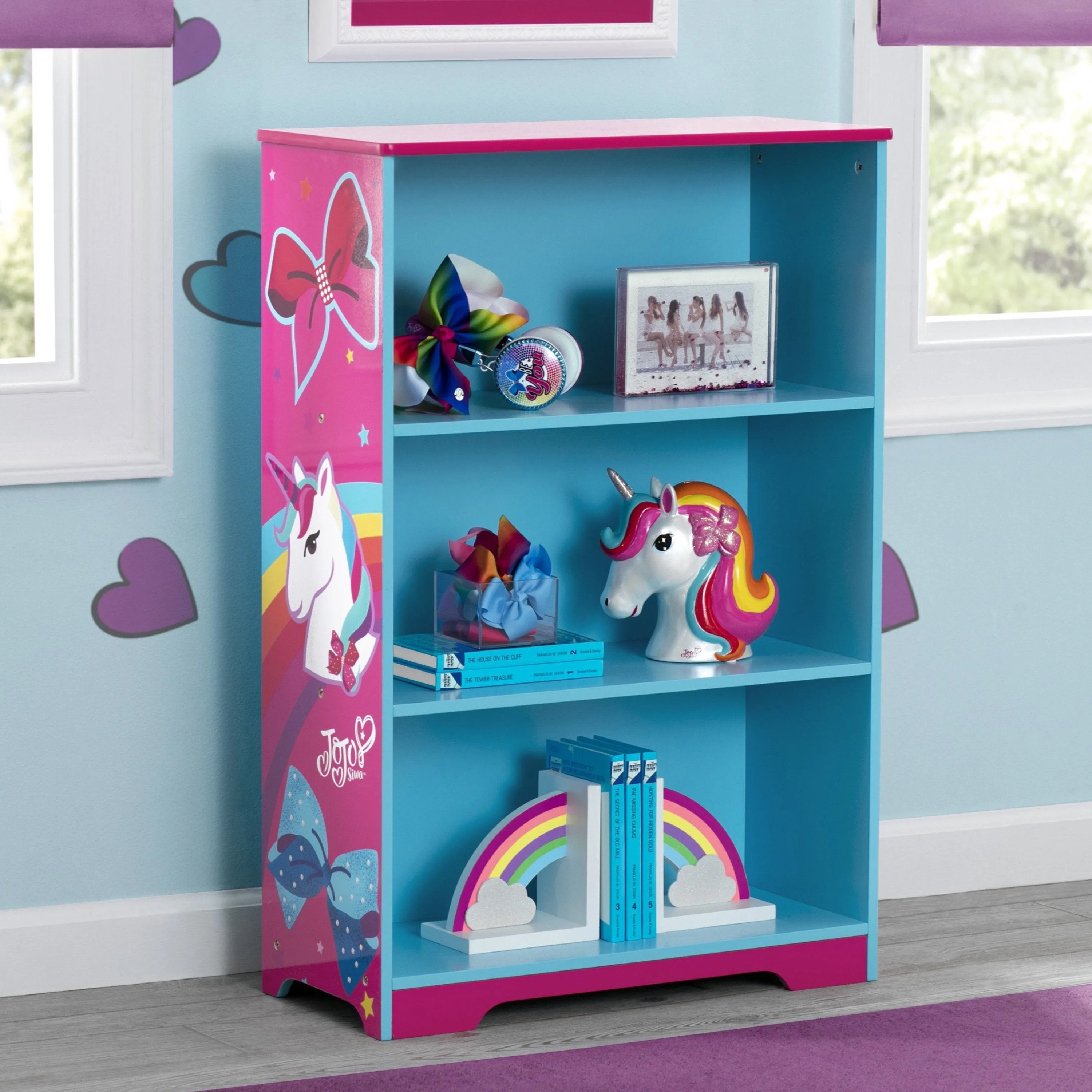 Rainbow & Unicorn Deluxe 3-Shelf Bookcase