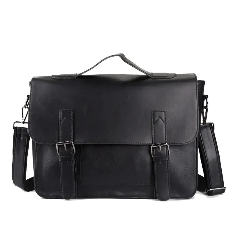 Retro Fashion Messenger Bag Men Luxury PU Leather Crossbody Bags Men Handbag Briefcases Laptop Bag Men Shoulder Messenger Bags