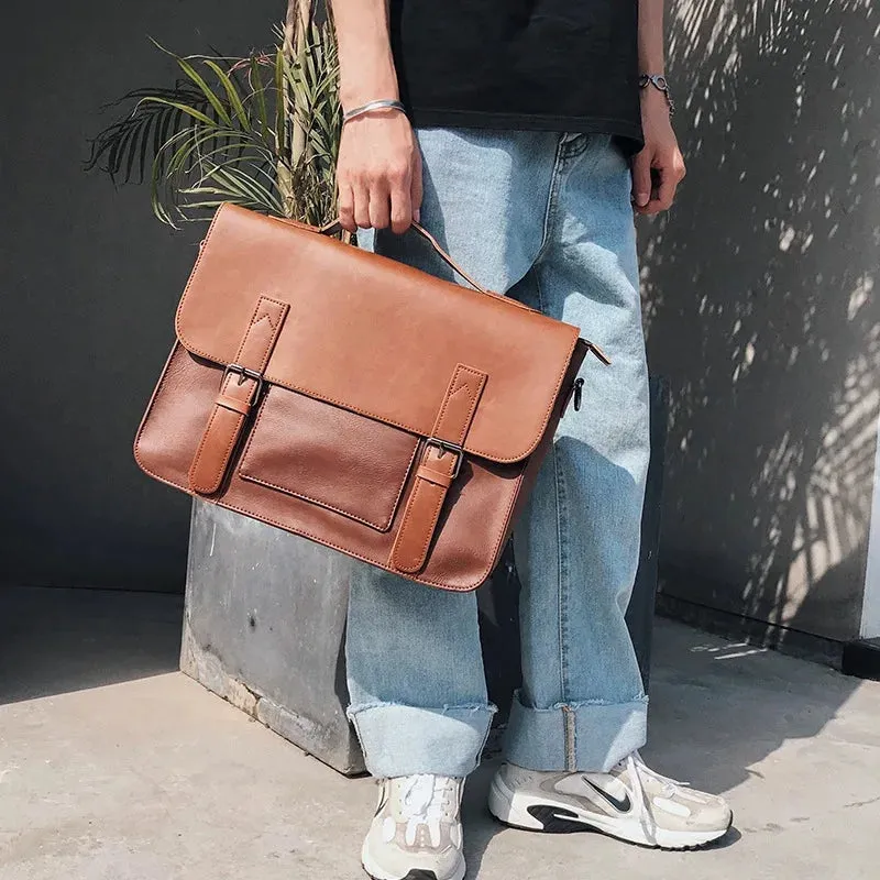 Retro Fashion Messenger Bag Men Luxury PU Leather Crossbody Bags Men Handbag Briefcases Laptop Bag Men Shoulder Messenger Bags