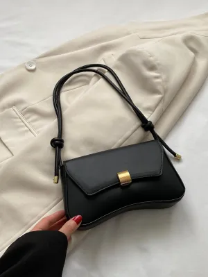 Retro Lightweight,Business Casual Black Flap Bag. Simple Retro Inspired Vintage Bag for Women