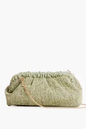 Sage Straw Delvina Clutch