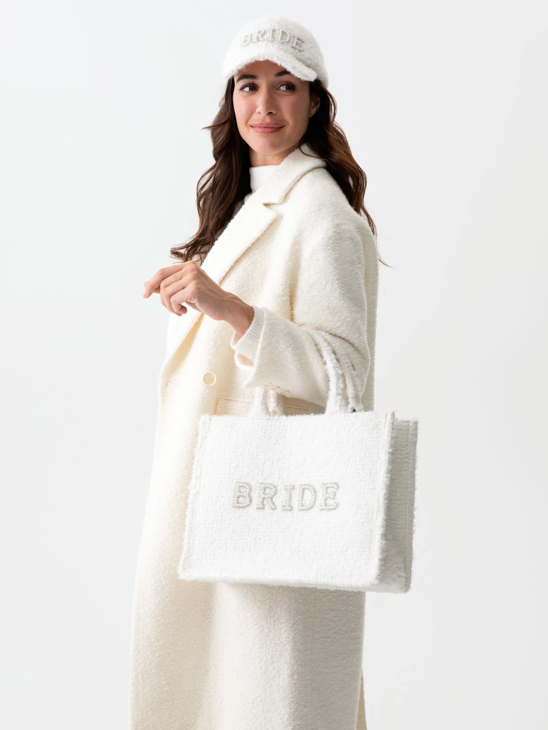 Shiraleah "Bride" Boucle Tote, Ivory